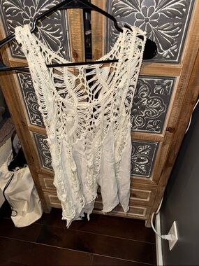 Mesh Beach Cover Up - Hollow Out Bikini Swimsuit Coverup Summer Dress